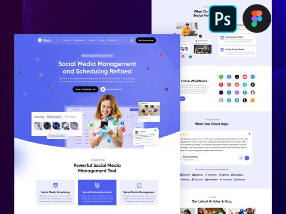Download Social Media Management UI Figma Design - Social media management Collection
